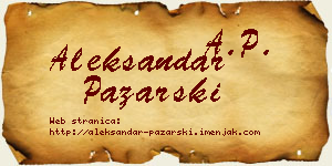 Aleksandar Pazarski vizit kartica